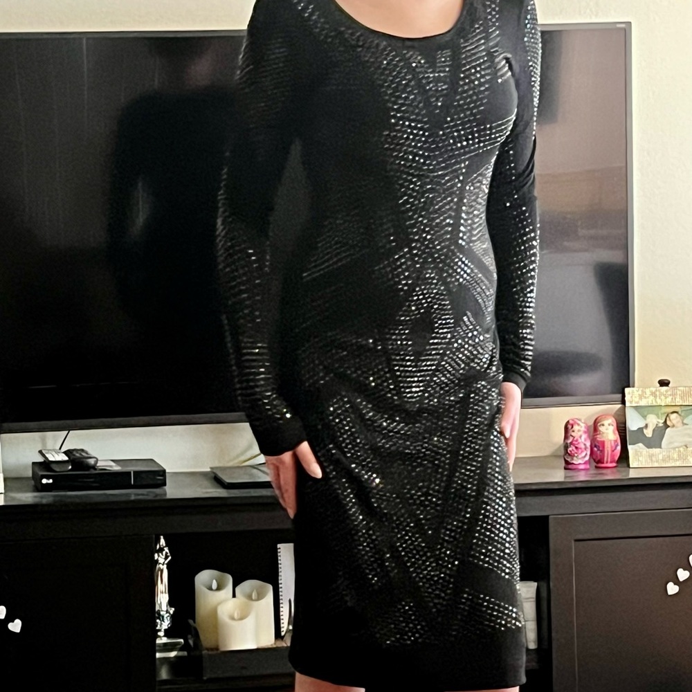Carmen Marc Valvo Designer Shimmer Dress SZ XS